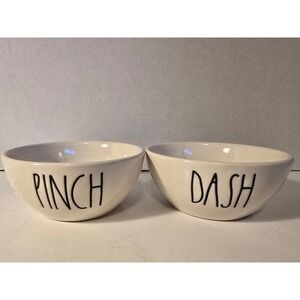 Rae Dunn "Pinch" "Dash" Ceramic Bowls Set of 2 Kitchen Baking